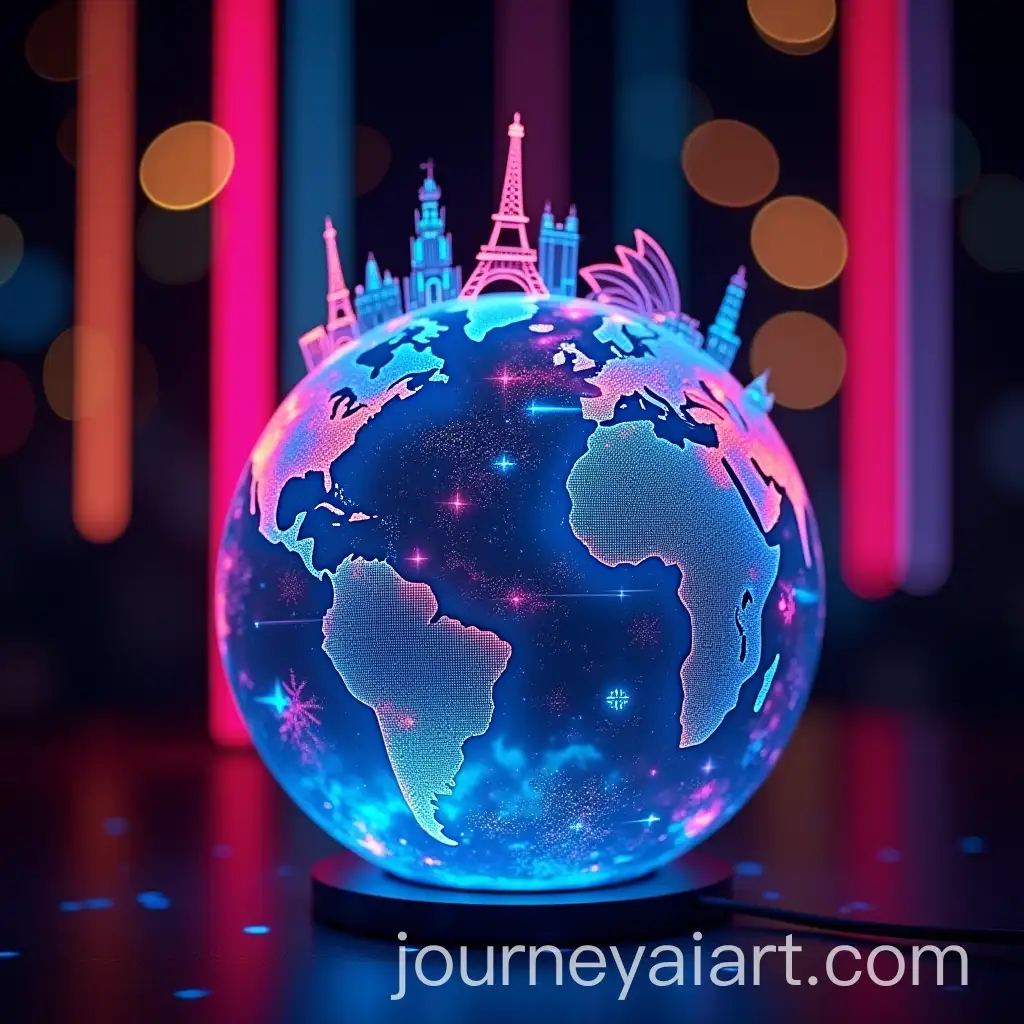 Futuristic-Globe-with-NeonLit-Landmarks