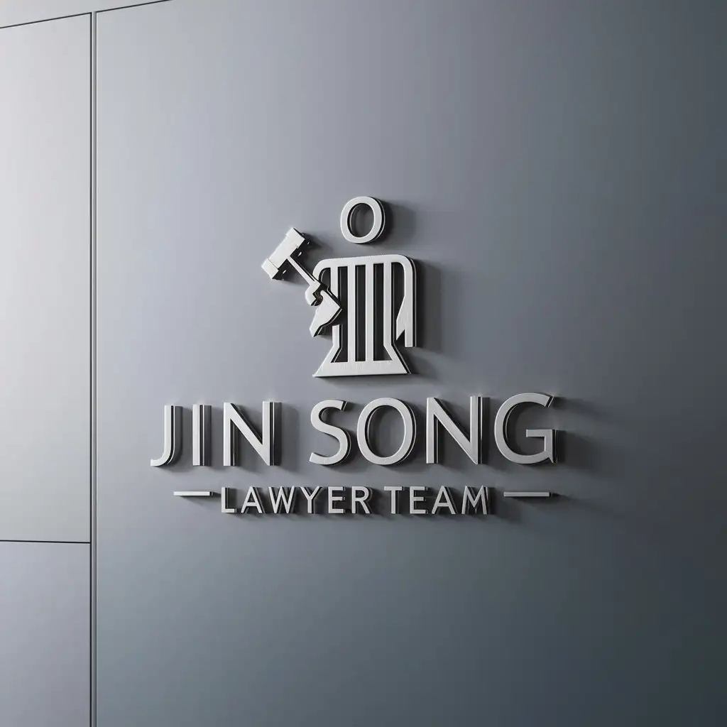 a logo design,with the text "Jin Song Lawyer Team", main symbol:lawyer,Moderate,be used in Legal industry,clear background