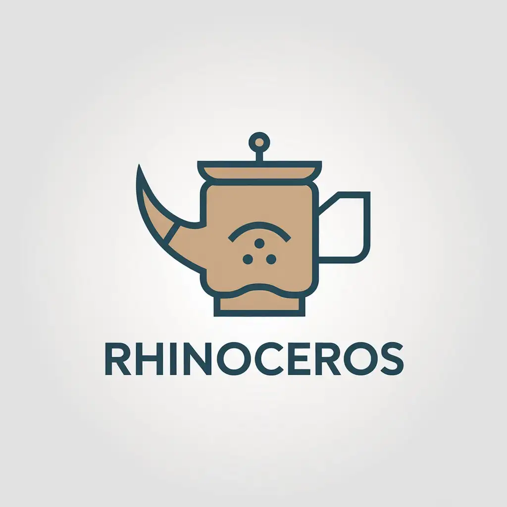 LOGO Design for Rhinoceros Minimalistic Tea Theme for Restaurant Industry