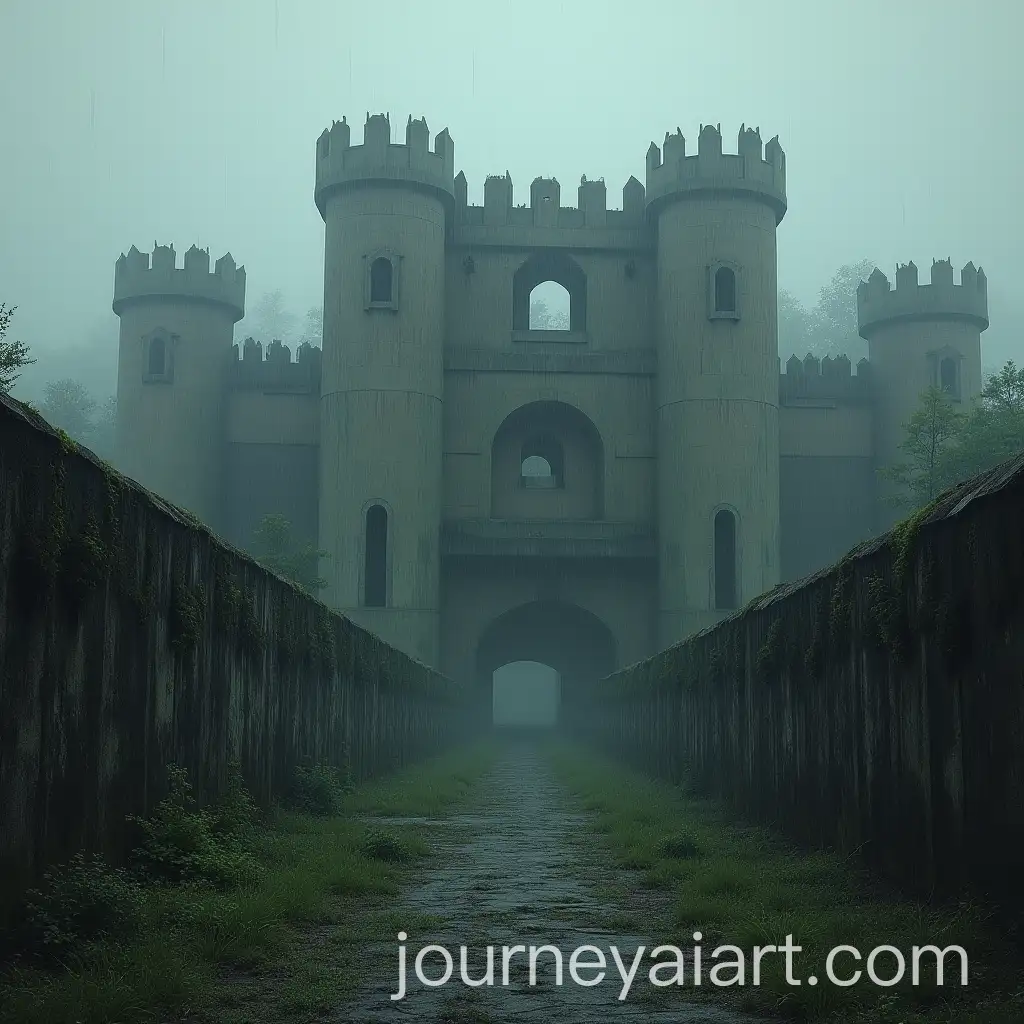 Abandoned-Medieval-City-with-High-Walls-in-the-Rain