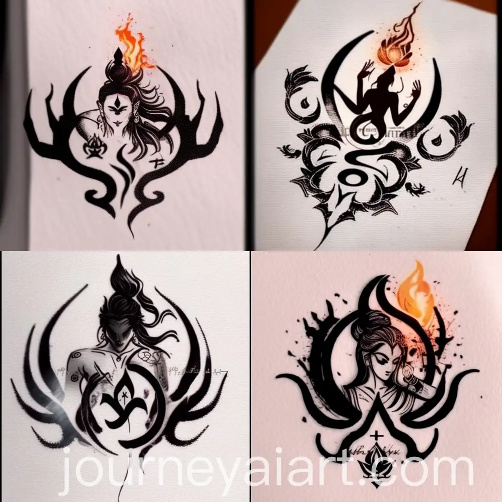 Lord-Shiva-with-Fire-and-Rose-SAA-Symbol-Sketch