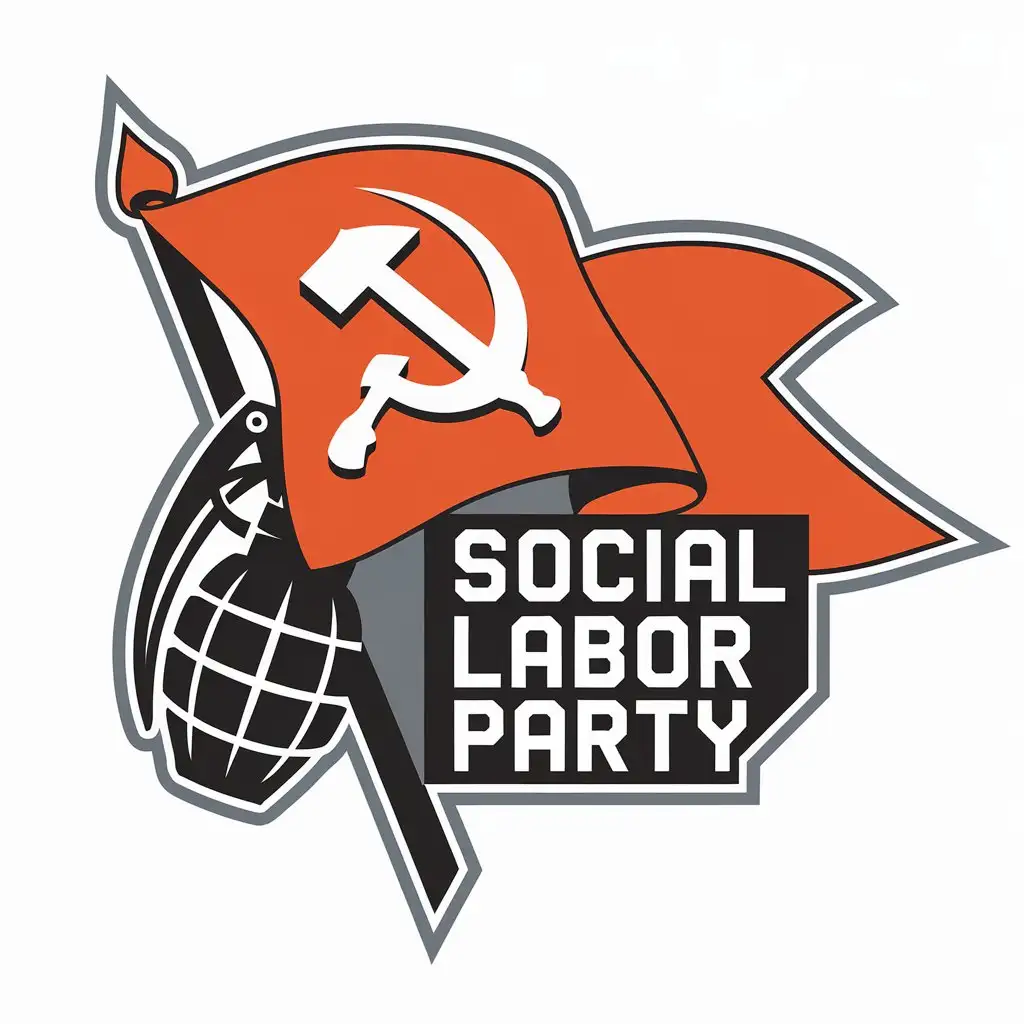 LOGO Design for Social Labor Party Communism Symbol with Grenade Moderate Clear Background