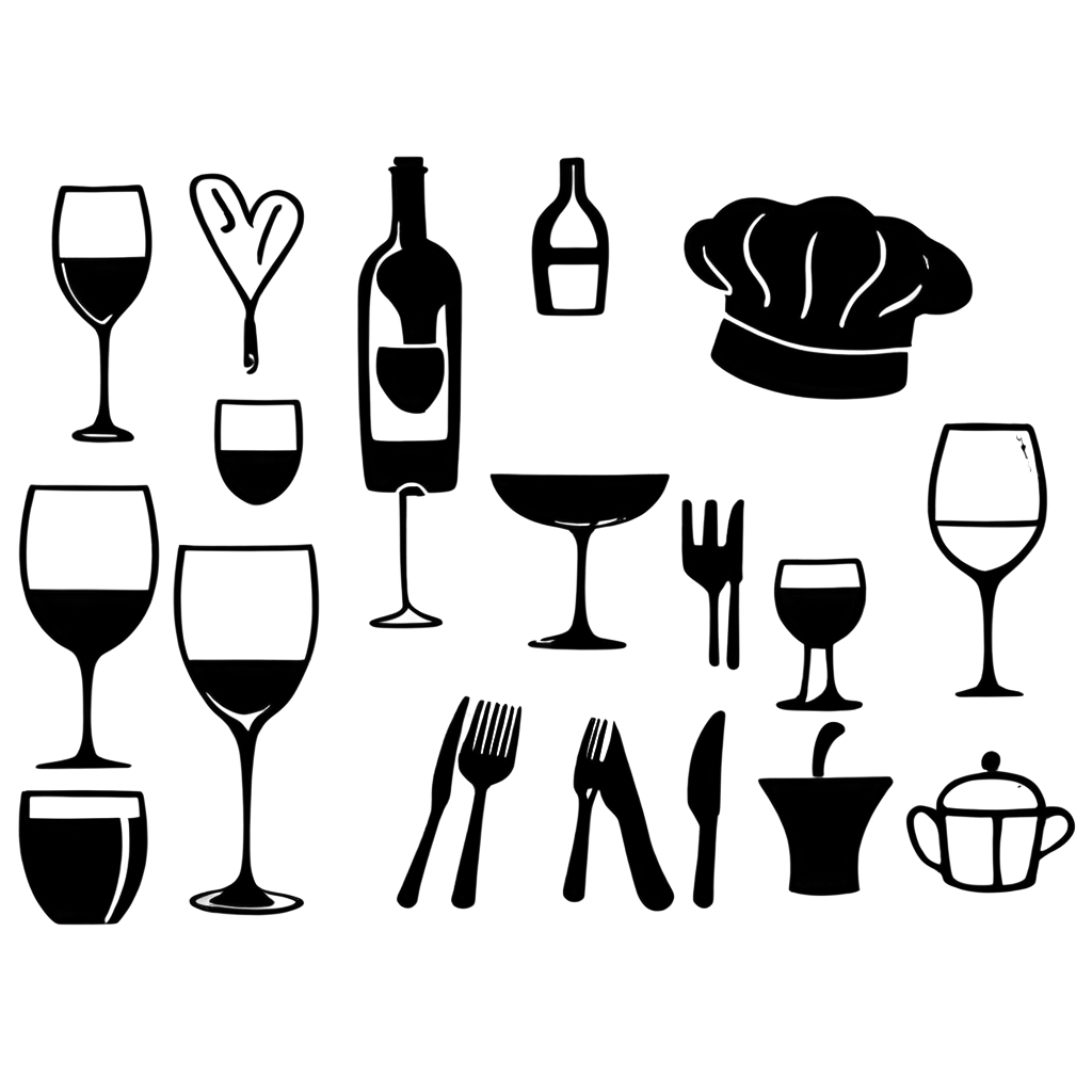 Restaurant-Icons-PNG-Black-and-White-Minimalist-Hospitality-Symbols-for-Web-and-Print-Design