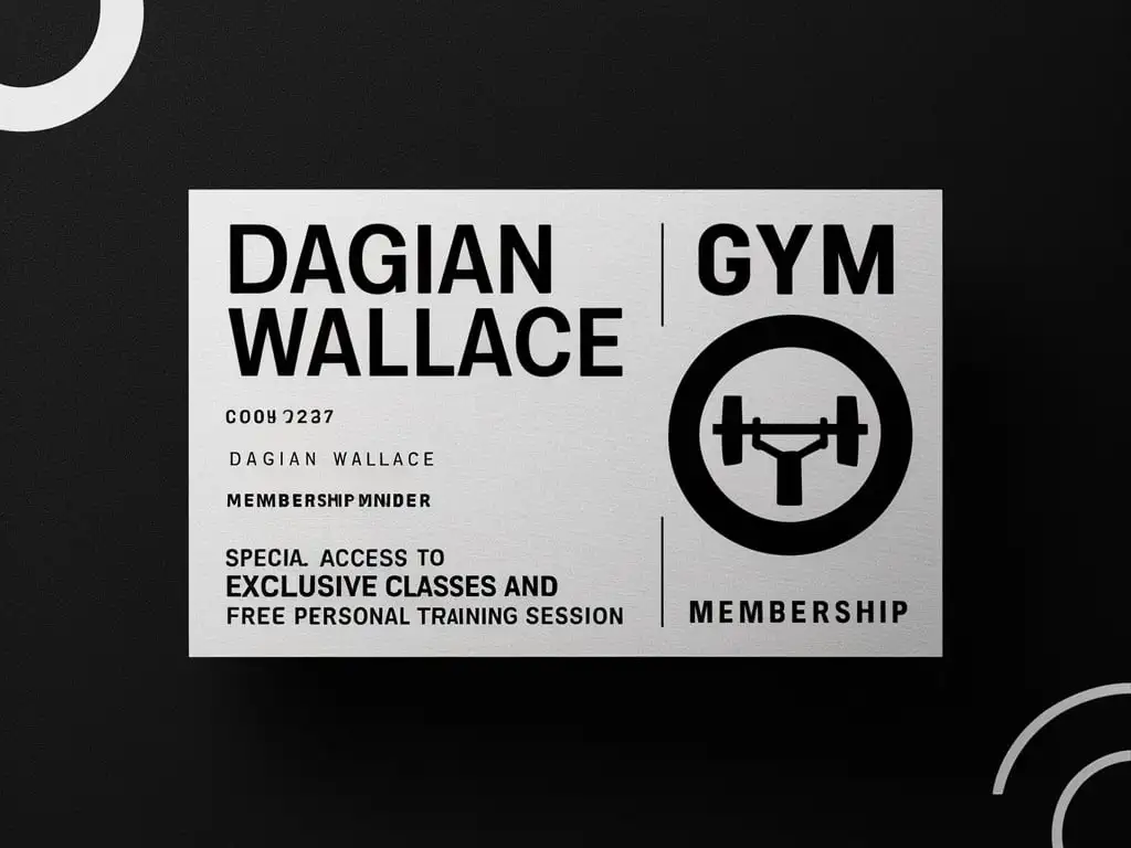 Custom Gym Membership Card Design for Dagian Wallace