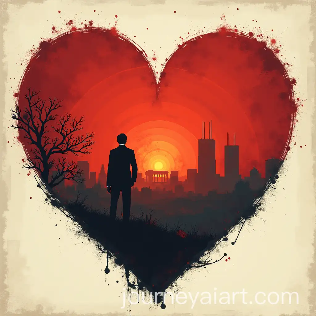 Heart-of-Politics-Intricate-Mosaic-Artwork-in-Red-and-Gold
