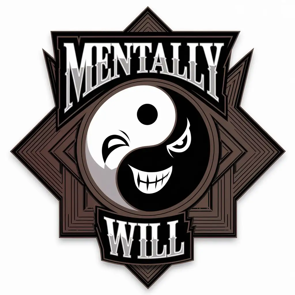 LOGO Design for Mentally Will Half Happy Half Evil Face Yin and Yang Theme for Entertainment Industry