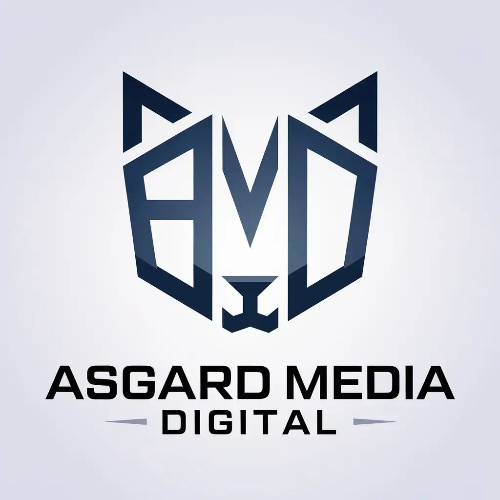 LOGO Design For Asgard Media Digital AMD Cat Face Emblem for Tech Industry