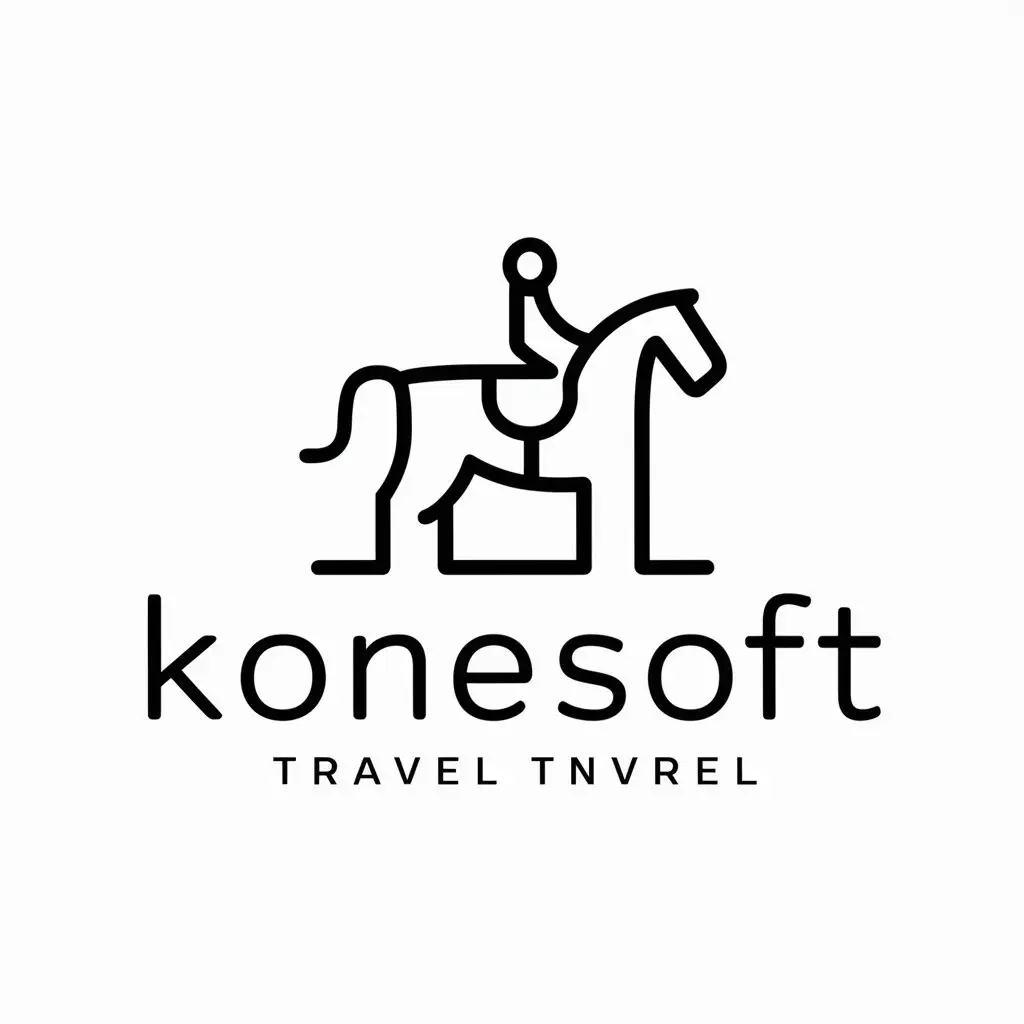 LOGO-Design-for-Konesoft-Minimalistic-Horse-with-Saddle-Emblem