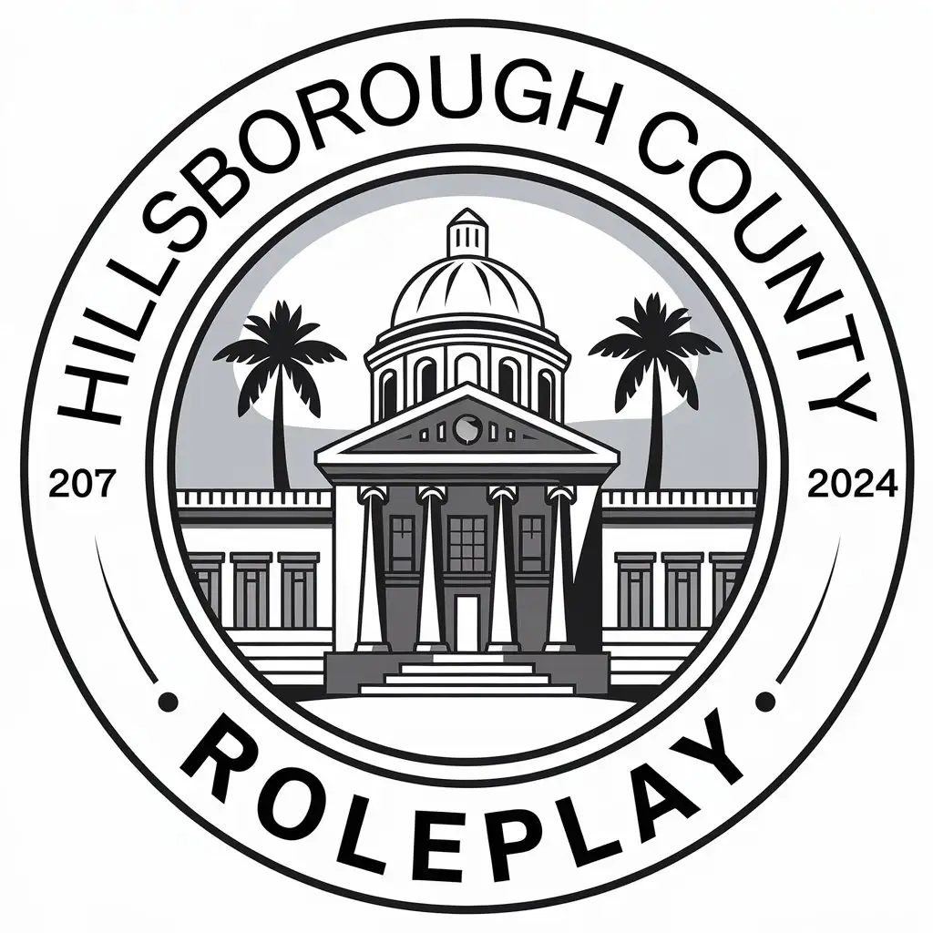 LOGO Design for Hillsborough County Roleplay Circle Icon with Hillsborough Courthouse and Established 2024 Theme