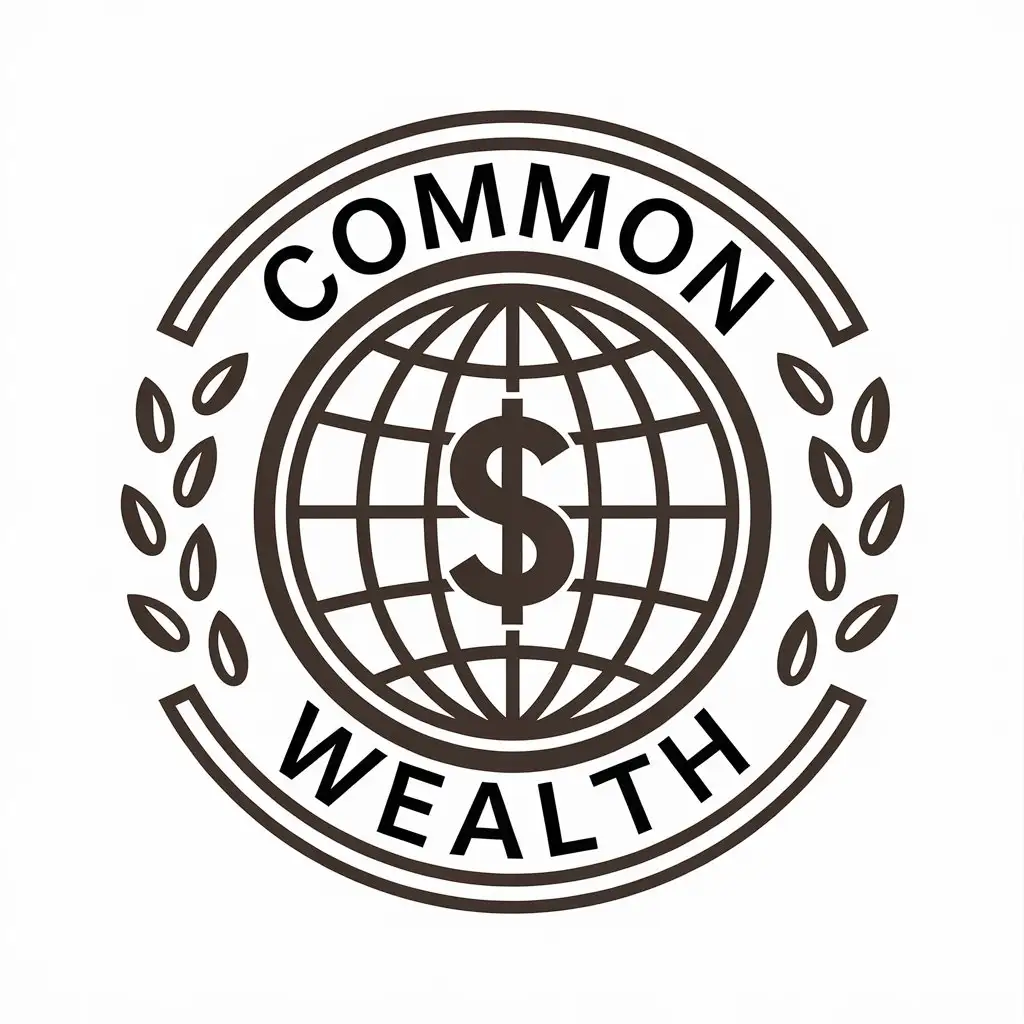 LOGO Design for COMMON WEALTH World and Money Sign with Clear Background