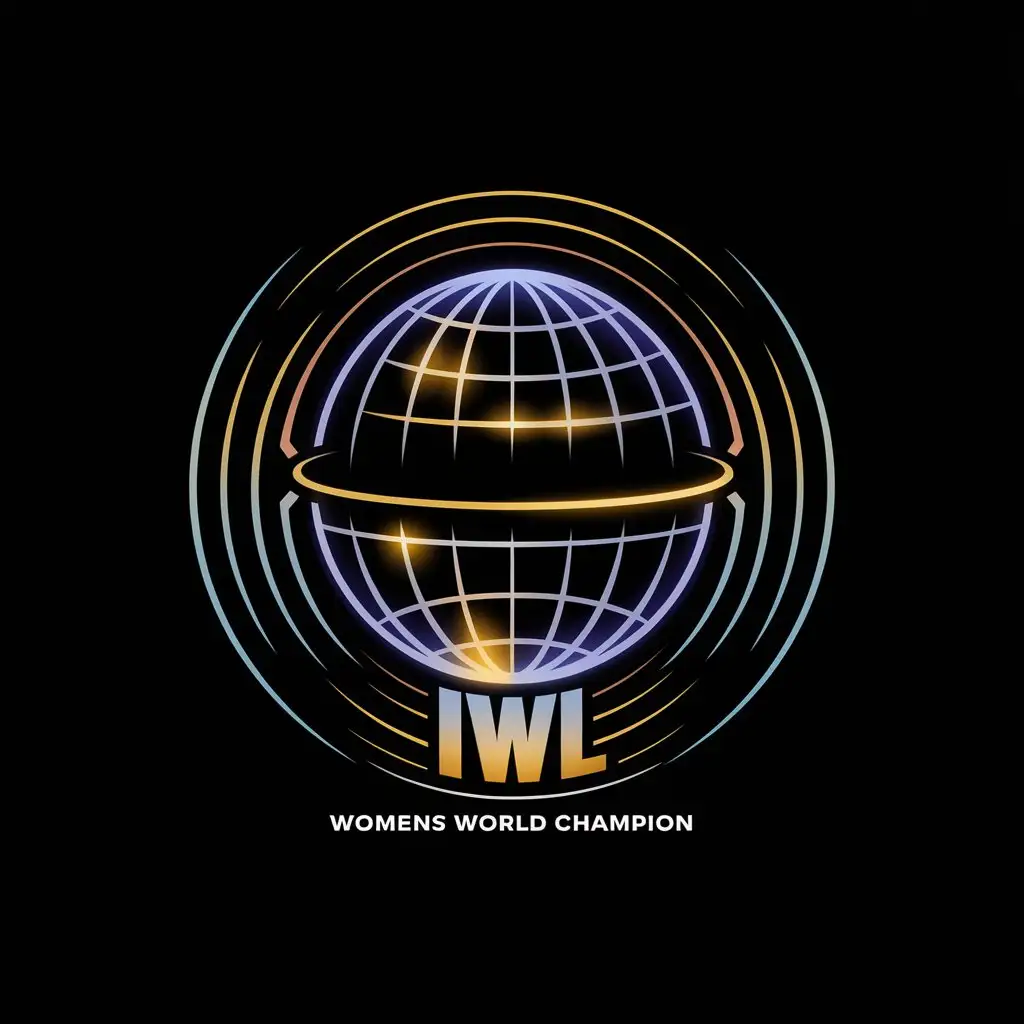 LOGO Design for IWL Womens World Champion Gold and Silver Neon World Theme