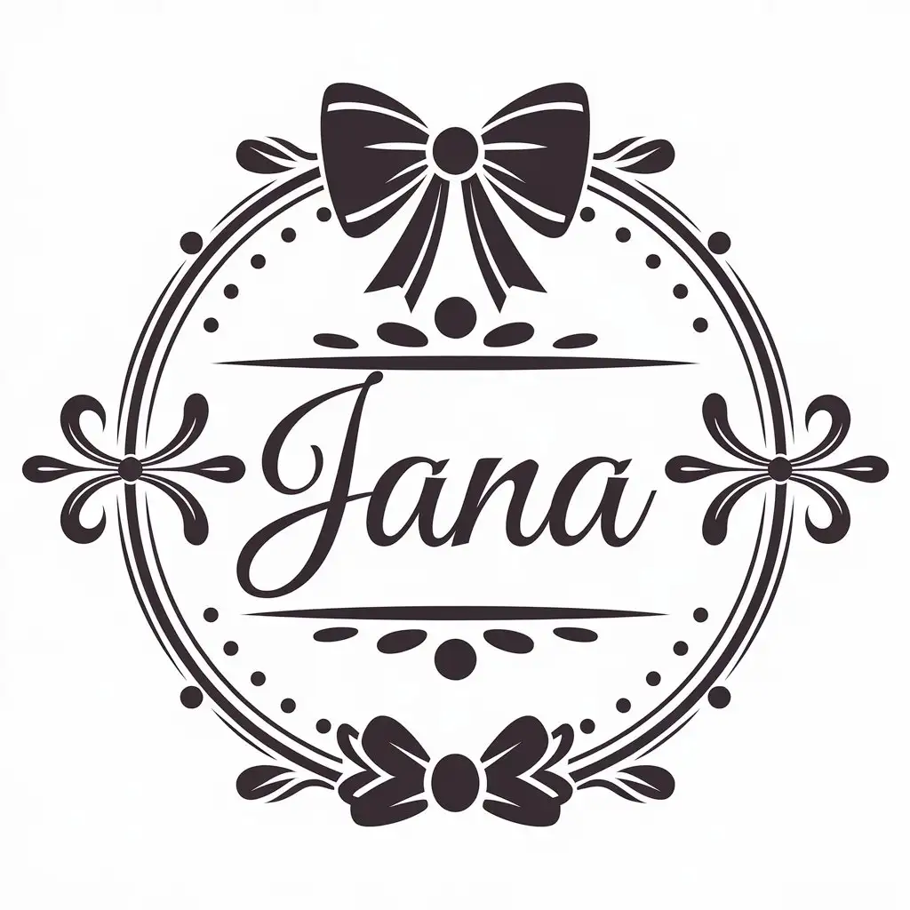 a vector logo design,with the text "Jana", main symbol:accessories for women's hair,Moderate,be used in Retail industry,clear background