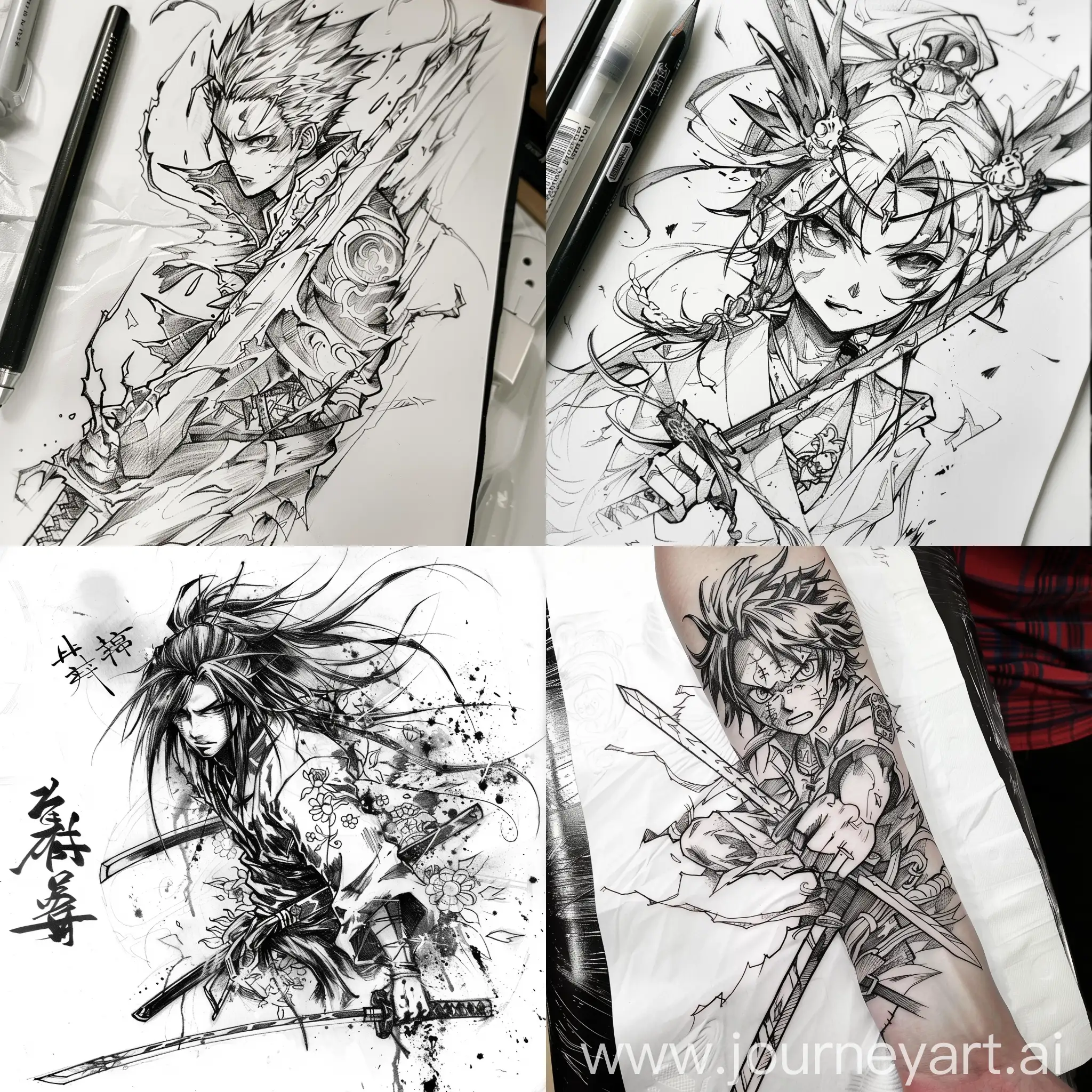 Anime-Sword-Demon-Slayer-Tattoo-Sketch