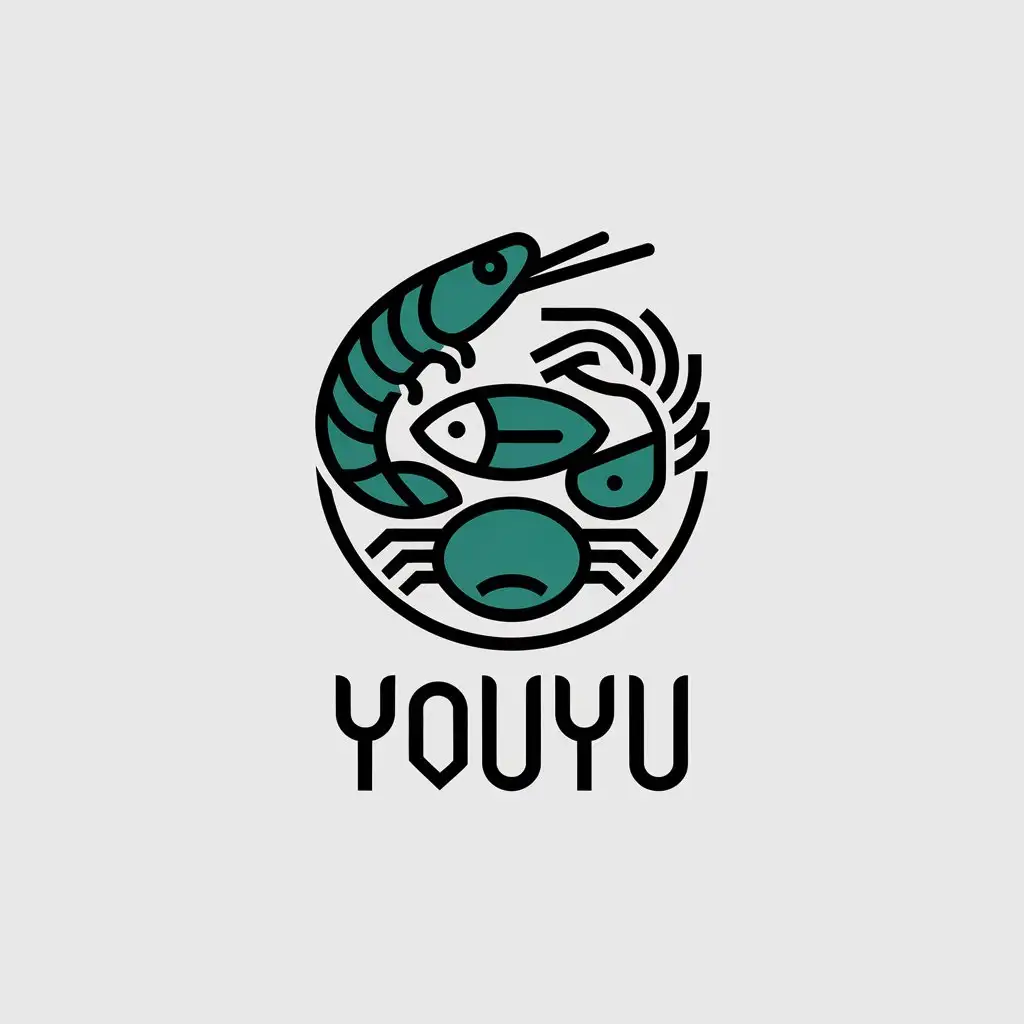 LOGO-Design-for-Youyu-Fresh-Seafood-with-a-Splash-of-Blue-and-White-on-a-Clear-Background