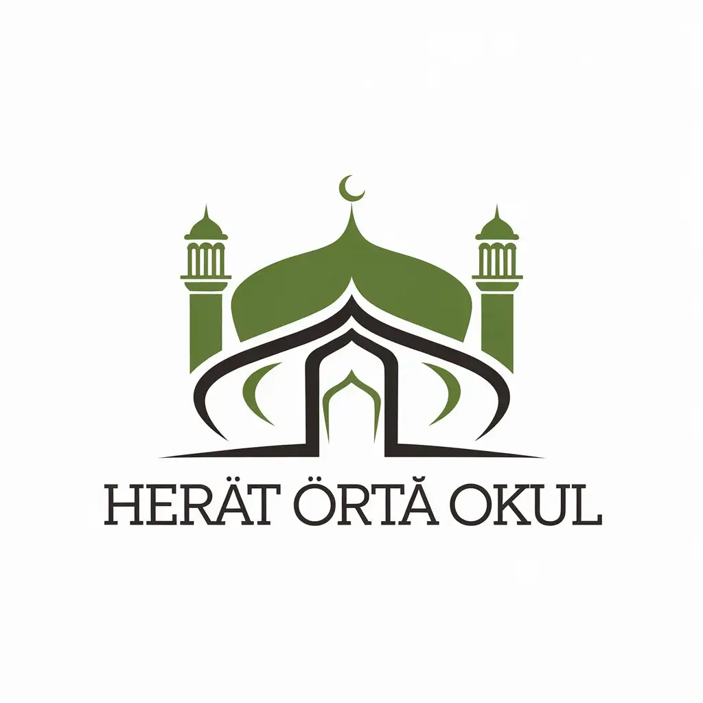 LOGO Design for Herat Orta Okul Minimalistic Islamic Educational School Symbol