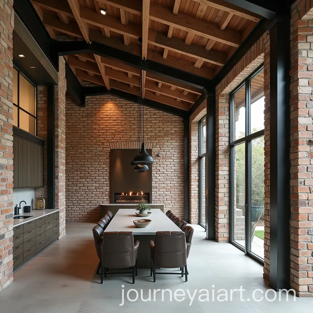 Rustic-and-Modern-Style-Mood-Board-with-Wooden-Beams-Black-Steel-and-Glass-Elements