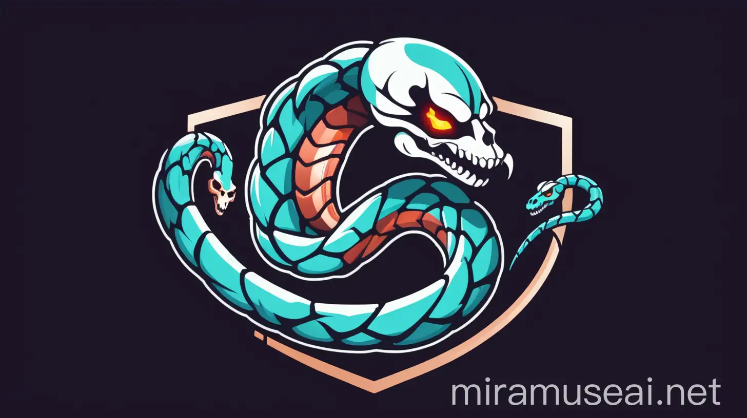 ESport Logo Design Skeleton Snake Forming