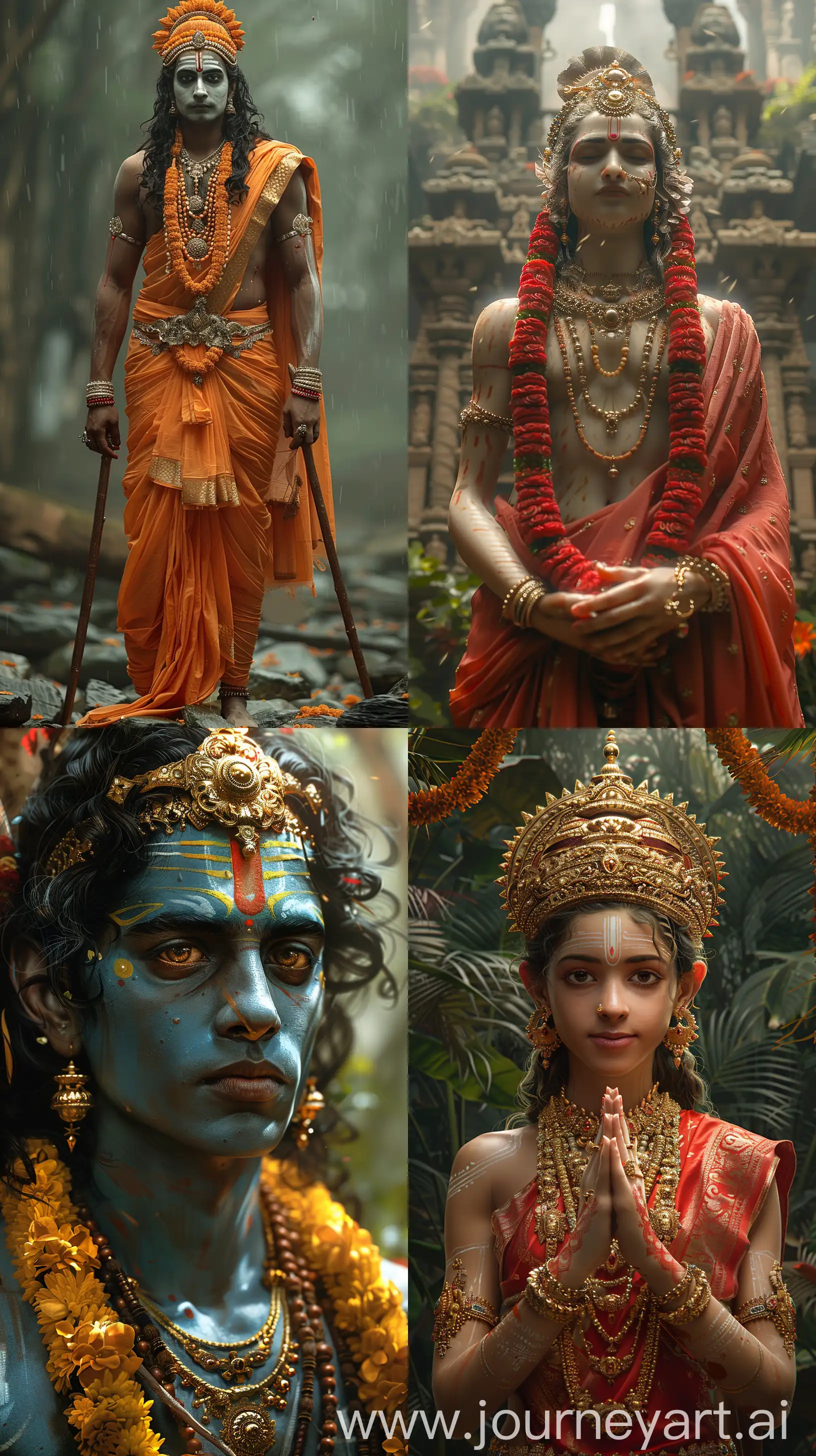 Cinematic-Hindu-God-Shree-Rama-in-Royal-Attire-Amid-Ayodhyas-Lush-Forest