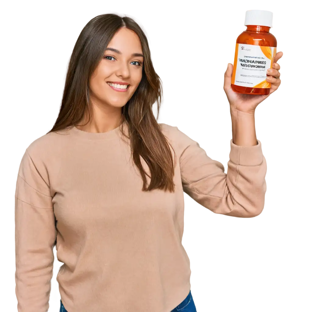 FemalePNG-Image-Usage-Analysis-Holding-Multivitamin-Bottle-PNG-for-Health-and-Wellness-Imagery