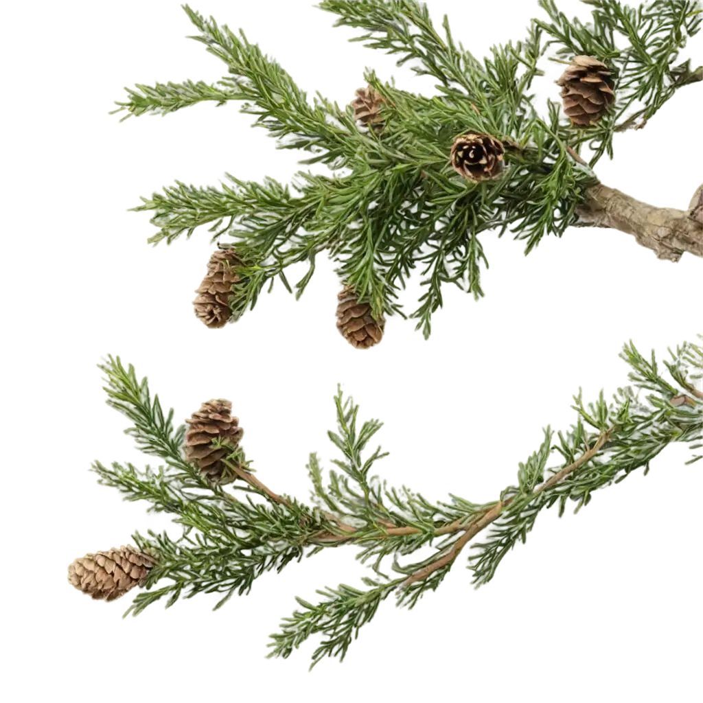 Cypress-Branches-with-Cones-PNG-Image-Natural-Beauty-in-Detailed-Clarity