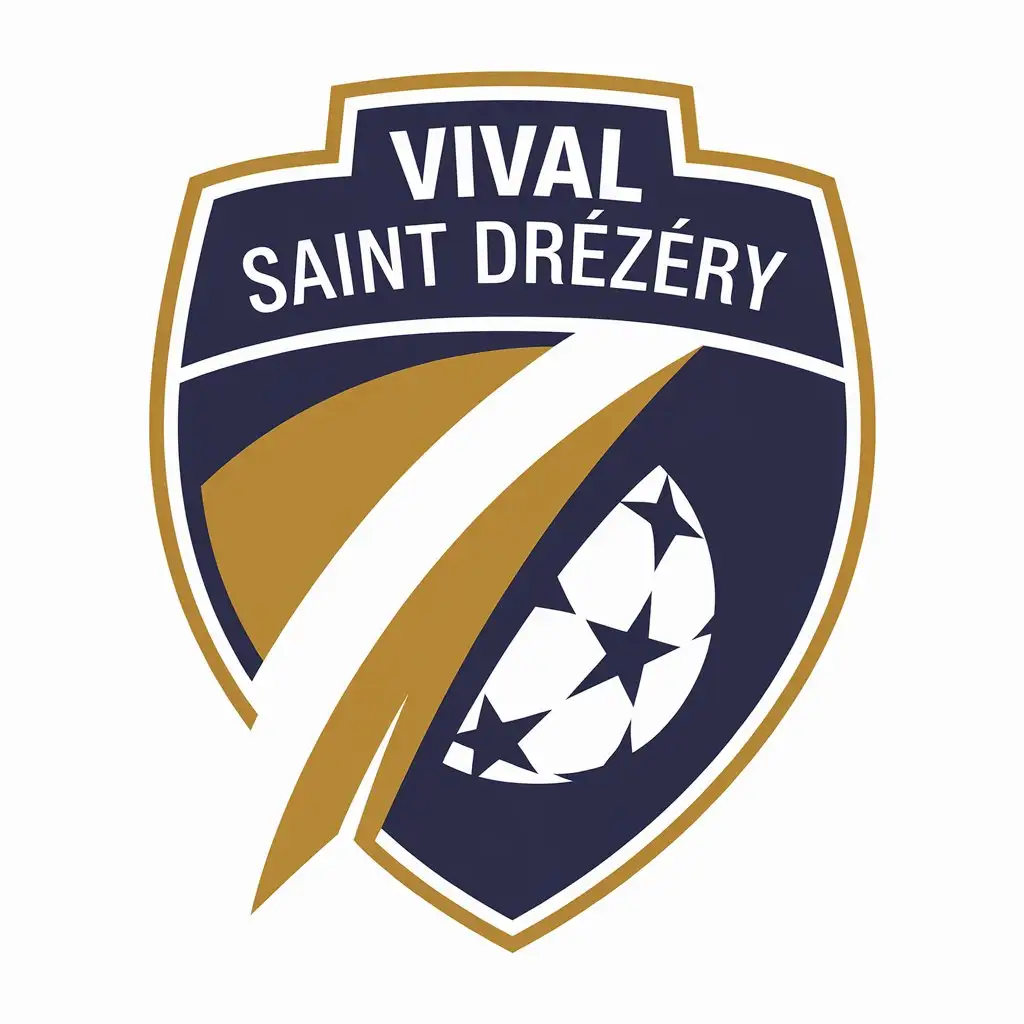 a vector logo design,with the text "vival saint drézéry", main symbol:logo football,Moderate,clear background