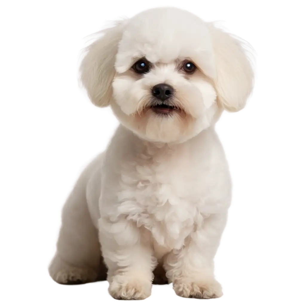 PNG-Image-of-White-Bichon-Maltese-Looking-Forward-Captivating-Pet-Portrait-for-Online-Content