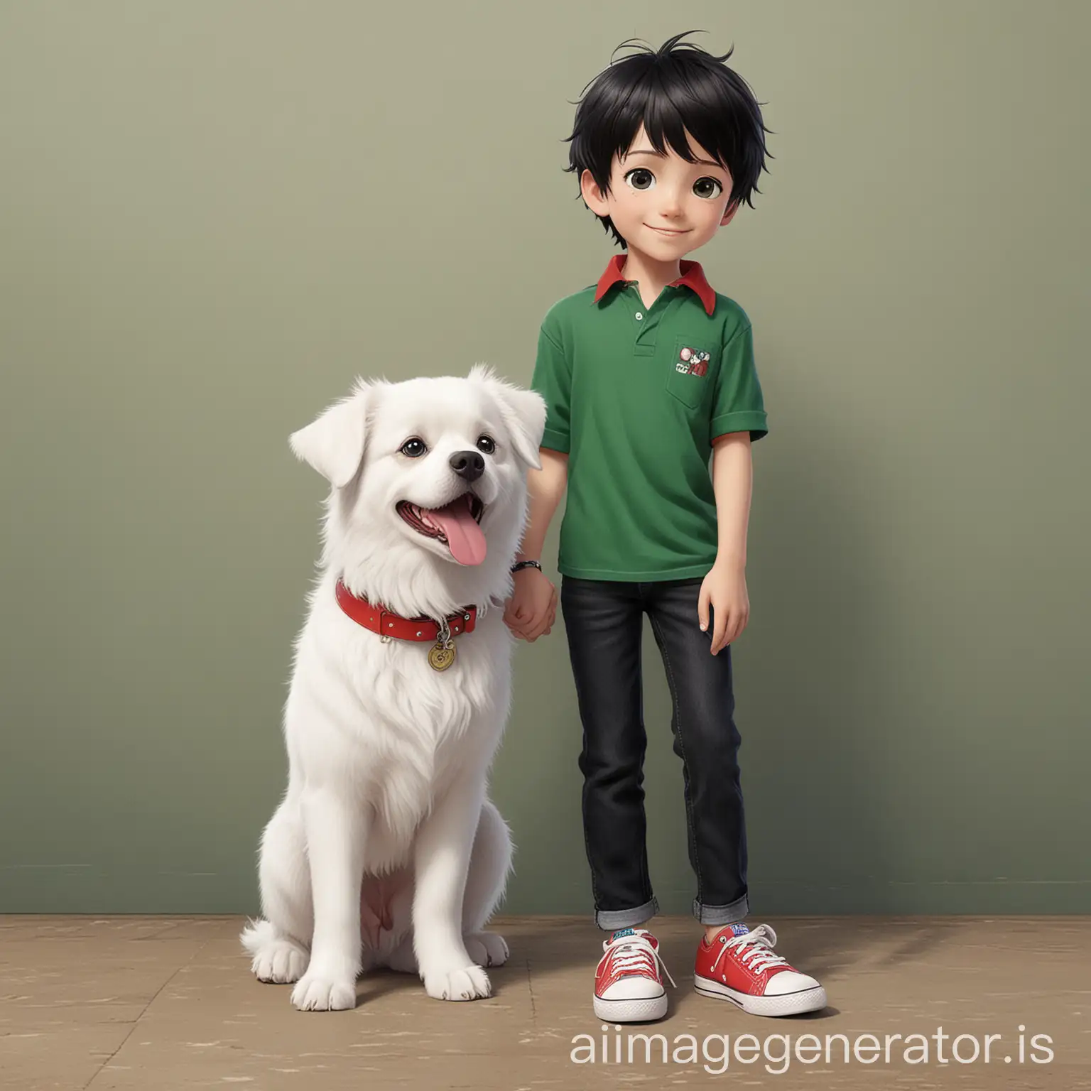 Cute-Boy-with-Fluffy-White-Dog-in-Anime-Style