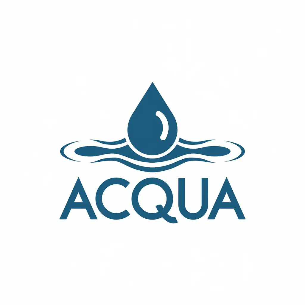 a vector logo design,with the text "acqua", main symbol:acqua,Moderate,clear background