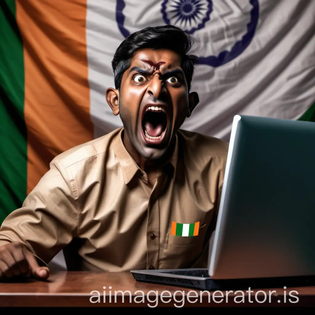 Indian-Nationalist-Expressing-Rage-at-Computer-During-Scam-Live-Stream