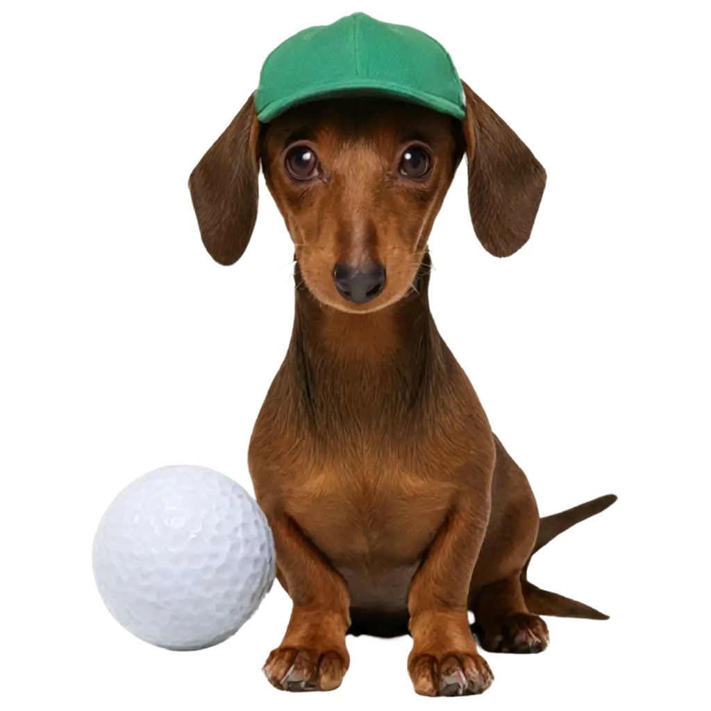 PNG-Image-of-Dachshund-Finding-Golf-Balls-Playful-and-Clear-Visual-Content