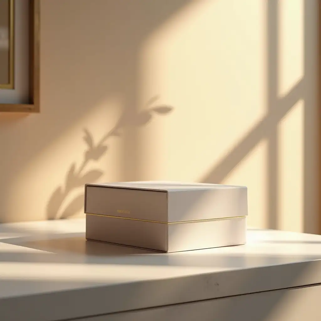 Exquisite-Modern-Minimalist-Packaging-Box-with-Sunlight-and-Luxurious-Texture