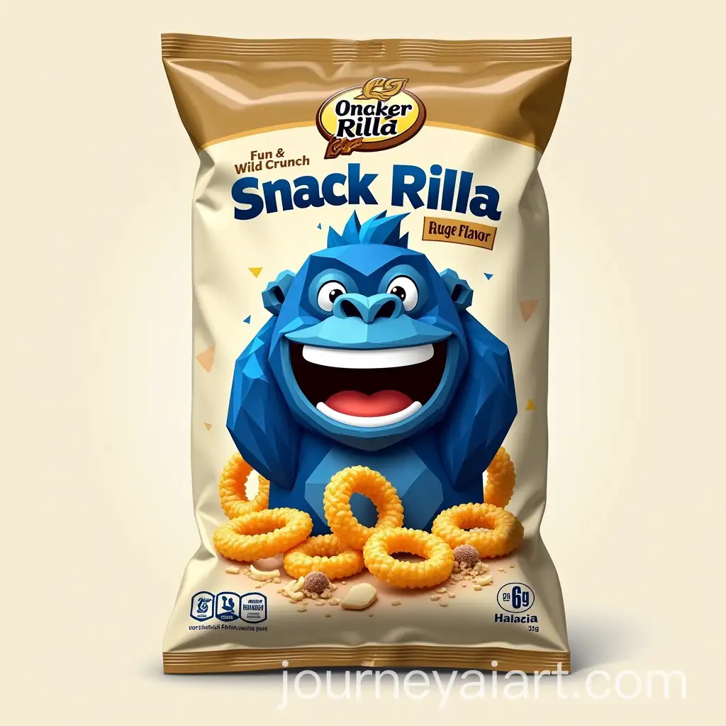 Truffle-Parmesan-Snack-Packaging-with-Geometric-Blue-Gorilla-MascotAI-Image-Prompt-Expansion