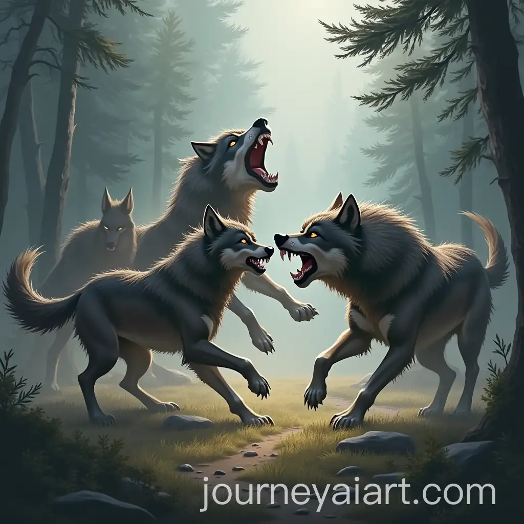 Fierce-Wolves-Engaged-in-Battle-in-a-Forest-Clearing