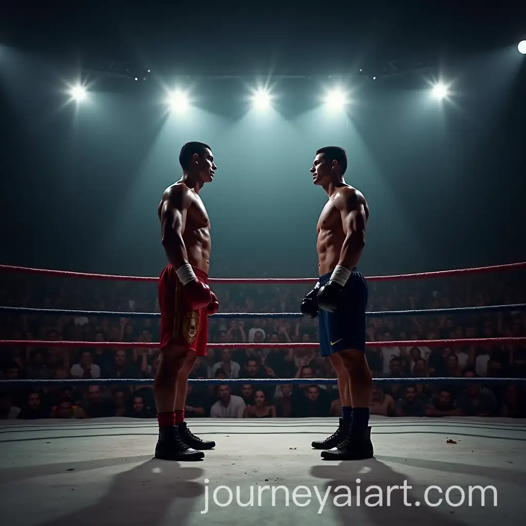 Cristiano-Ronaldo-vs-Brazilian-Ronaldo-in-a-Boxing-Ring-with-Dramatic-Spotlights