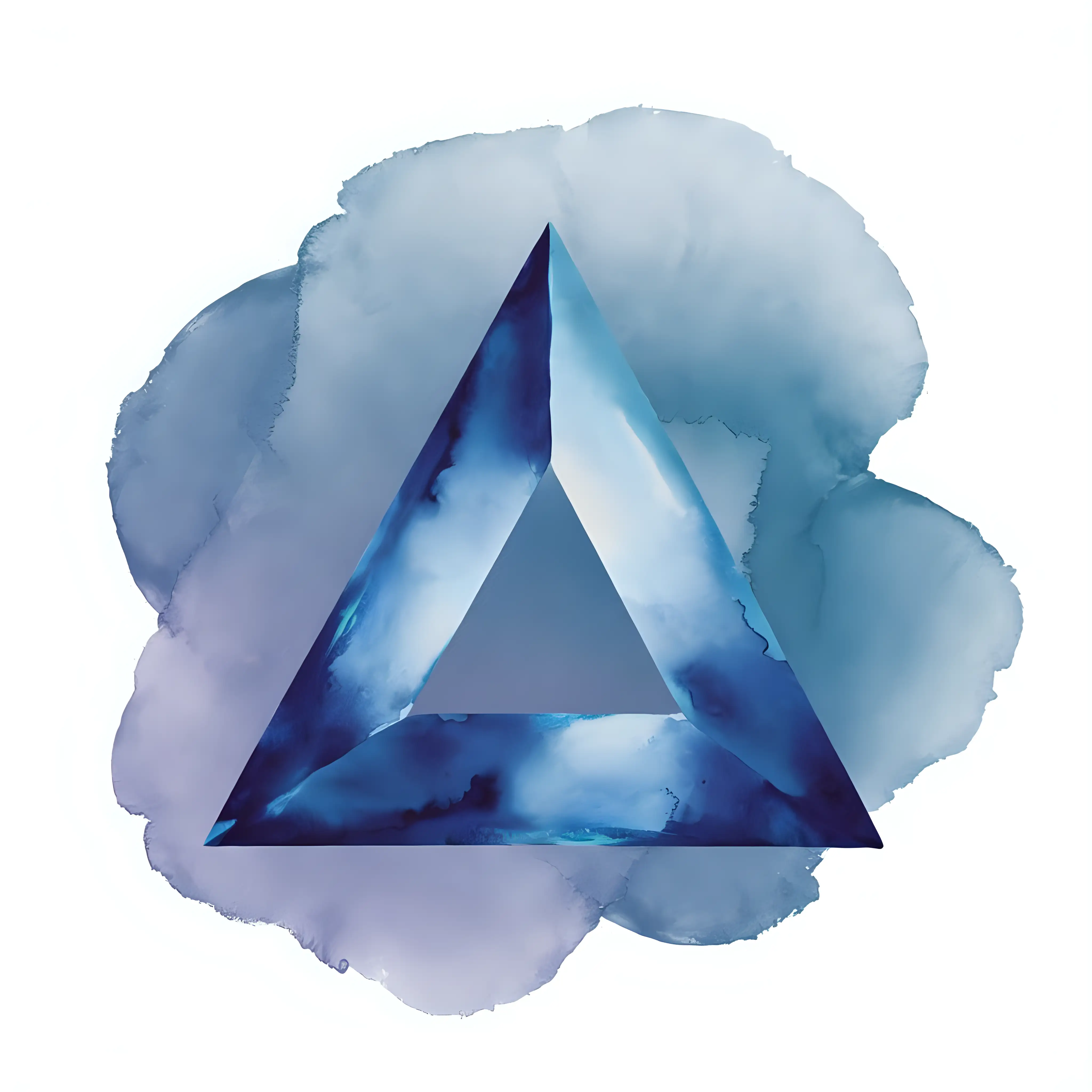 Watercolor Painting of a Sapphire Triangle