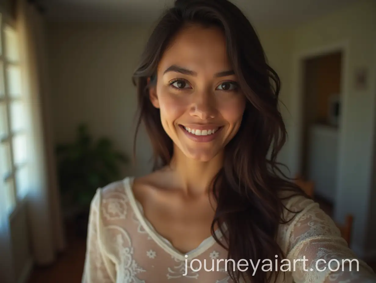 Filipino-Woman-Taking-a-Selfie-in-a-Room-Realistic-Photo-40-Years-Old