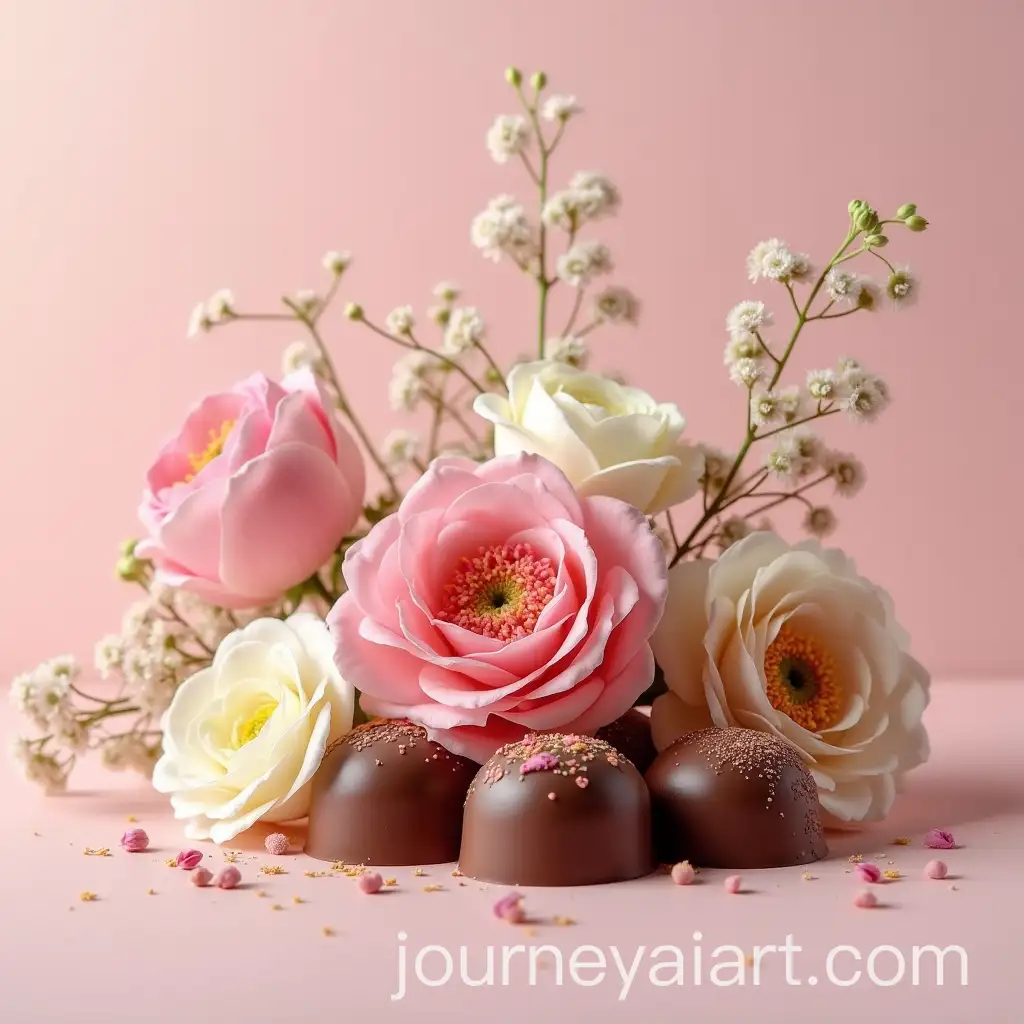 Pastel-Flowers-and-Chocolate-Composition-in-Studio-Lighting