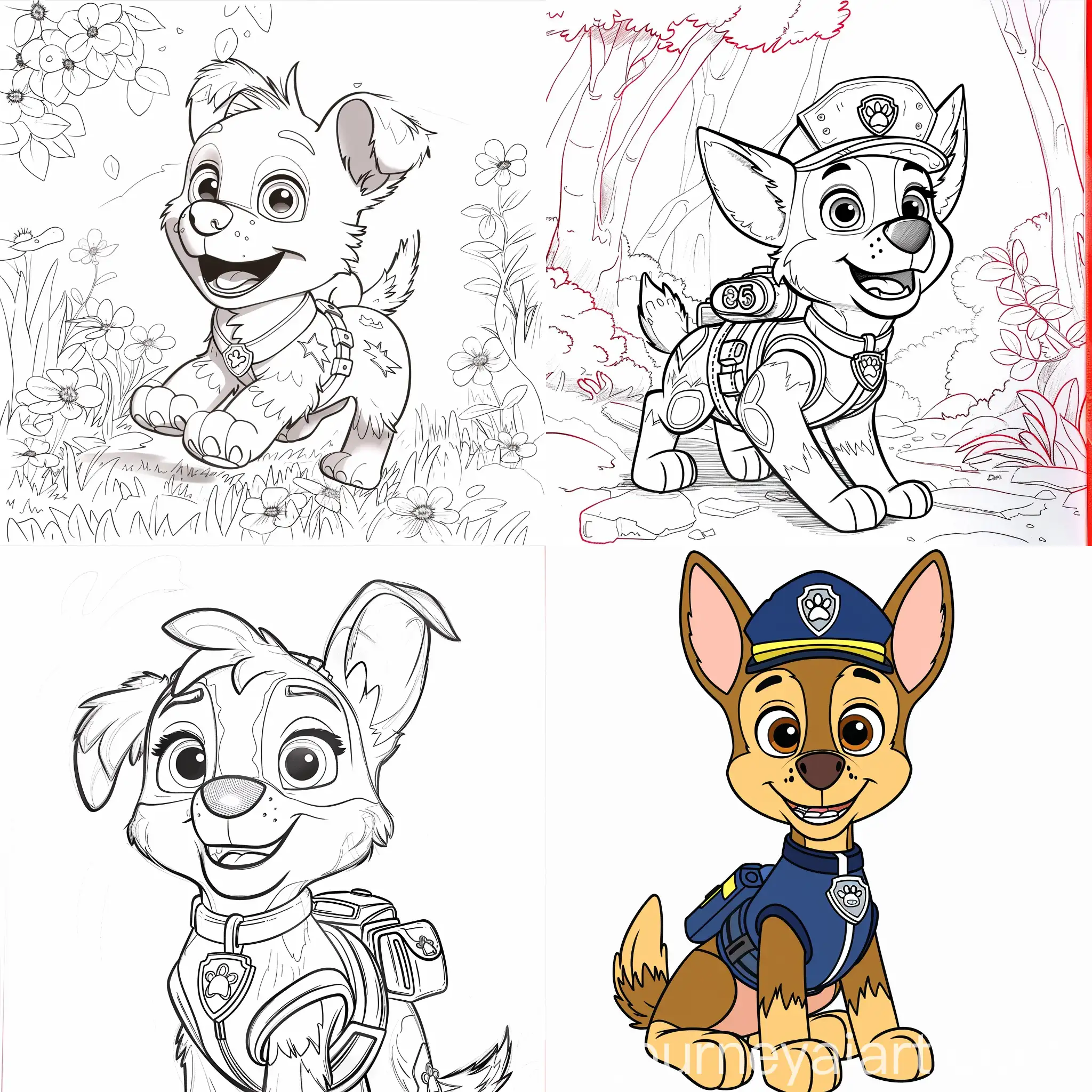 Adorable-Puppy-Patrol-Coloring-Art