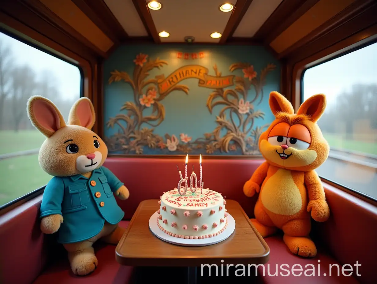 Captain Hayne 60th Birthday Celebration with Garfield and Peter Rabbit on Train