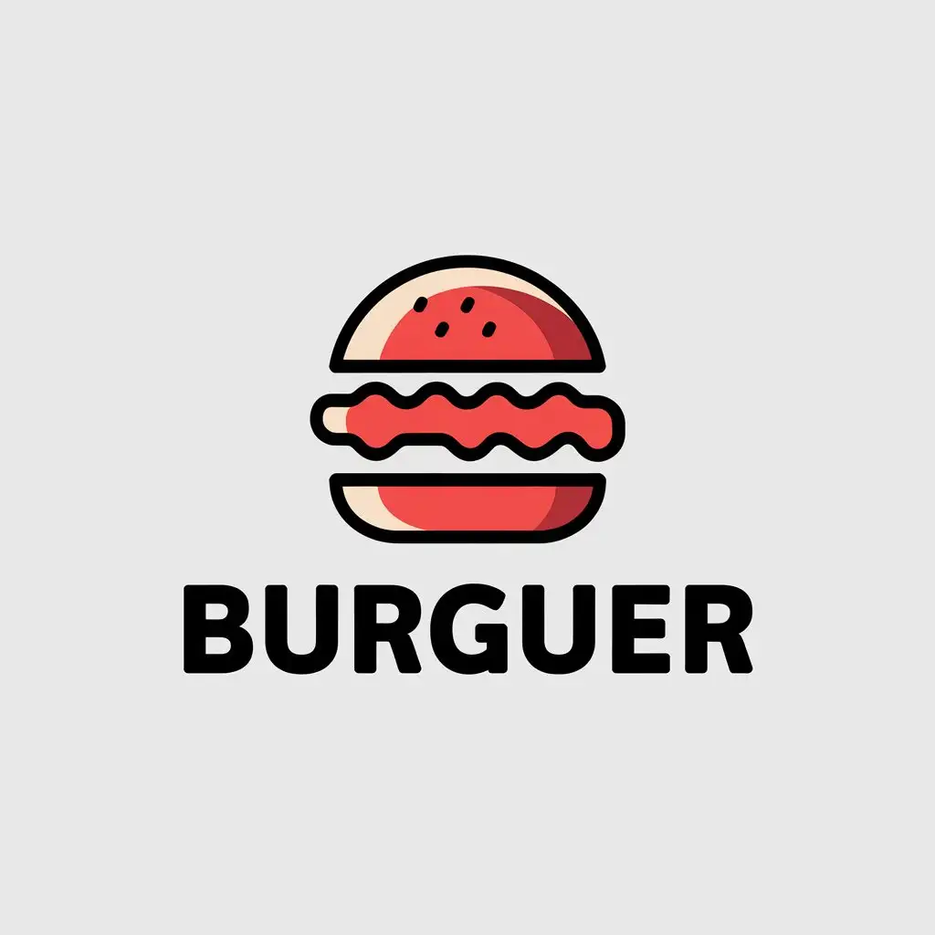 LOGO Design for Burguer Minimalistic Red Food Symbol for Technology Industry