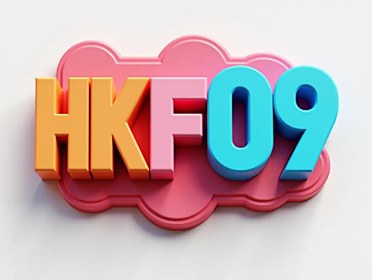 A logo for my youtube channel HKF09. It must be in 3D printed, colourful. The 09 must be smaller and it must be in Roblox theme