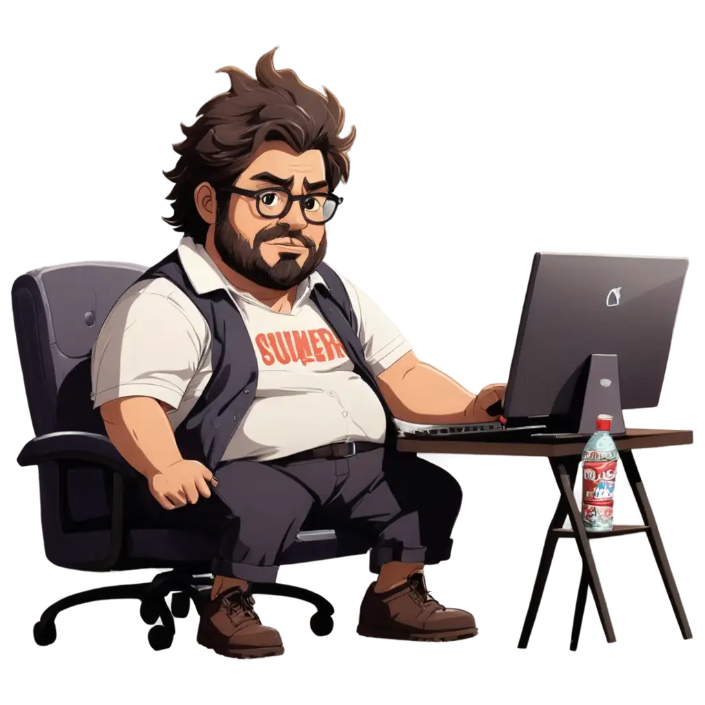 CartoonStyle-PNG-Image-of-an-Overweight-Developer-for-Creative-and-Marketing-Use