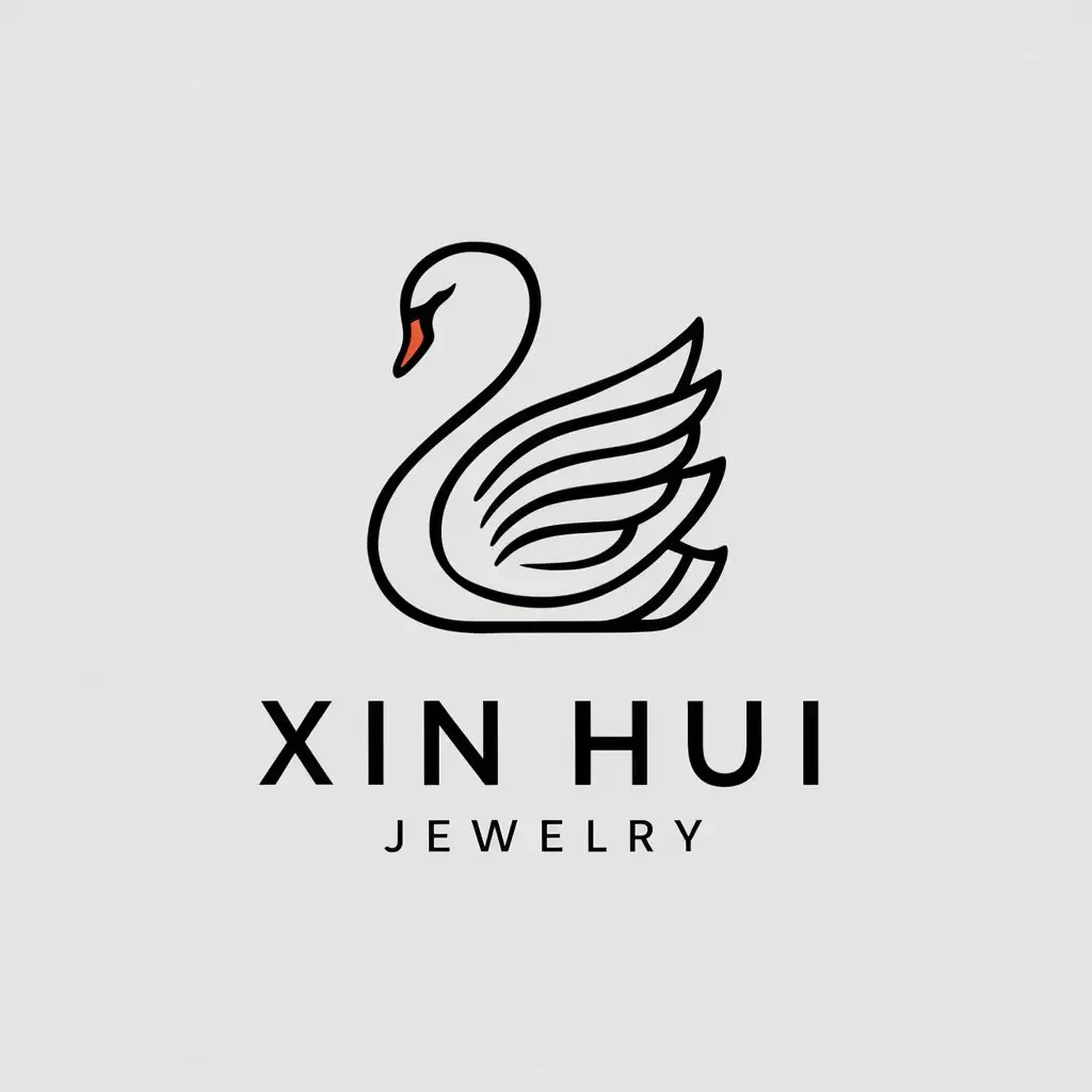 LOGO-Design-for-Xin-Hui-Jewelry-Elegant-Swan-Symbol-in-Vector-Art