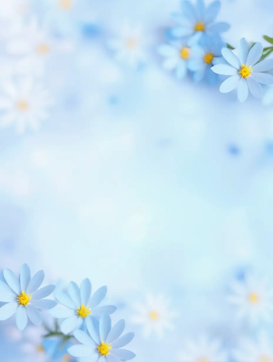 Blurred Yellow and Baby Blue Flower Photography Background