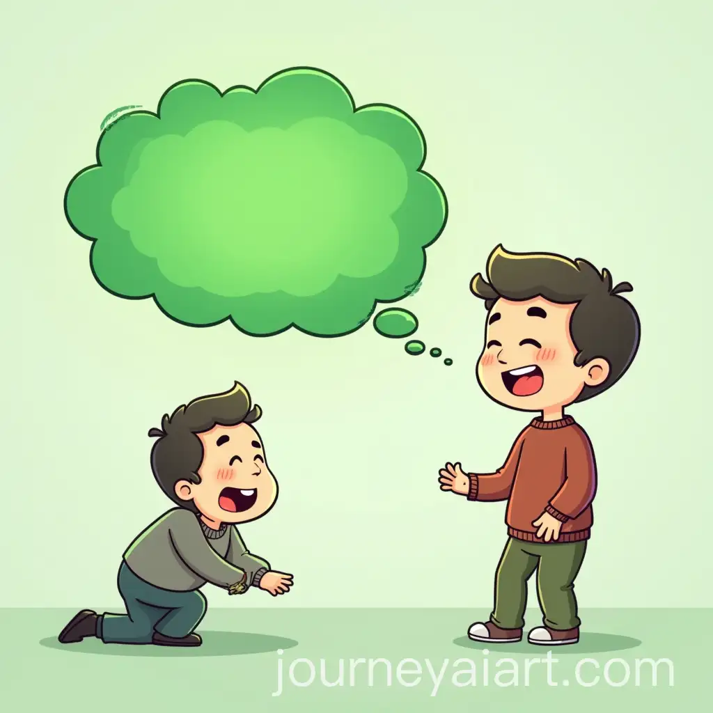 Cartoon-Character-Talking-with-Green-Gas-Cloud-Fainting-Bystanders