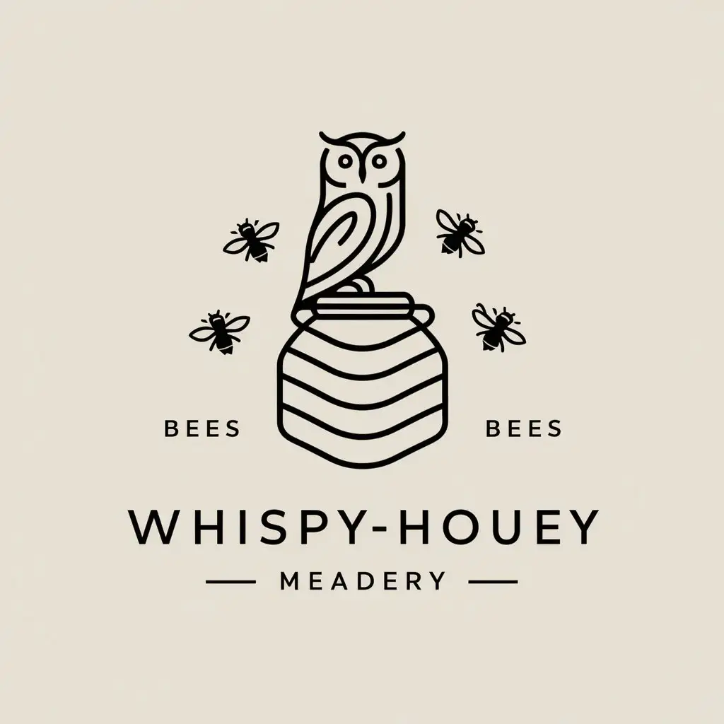 Whimsical Owl and Honey Pot Meadery Logo Design