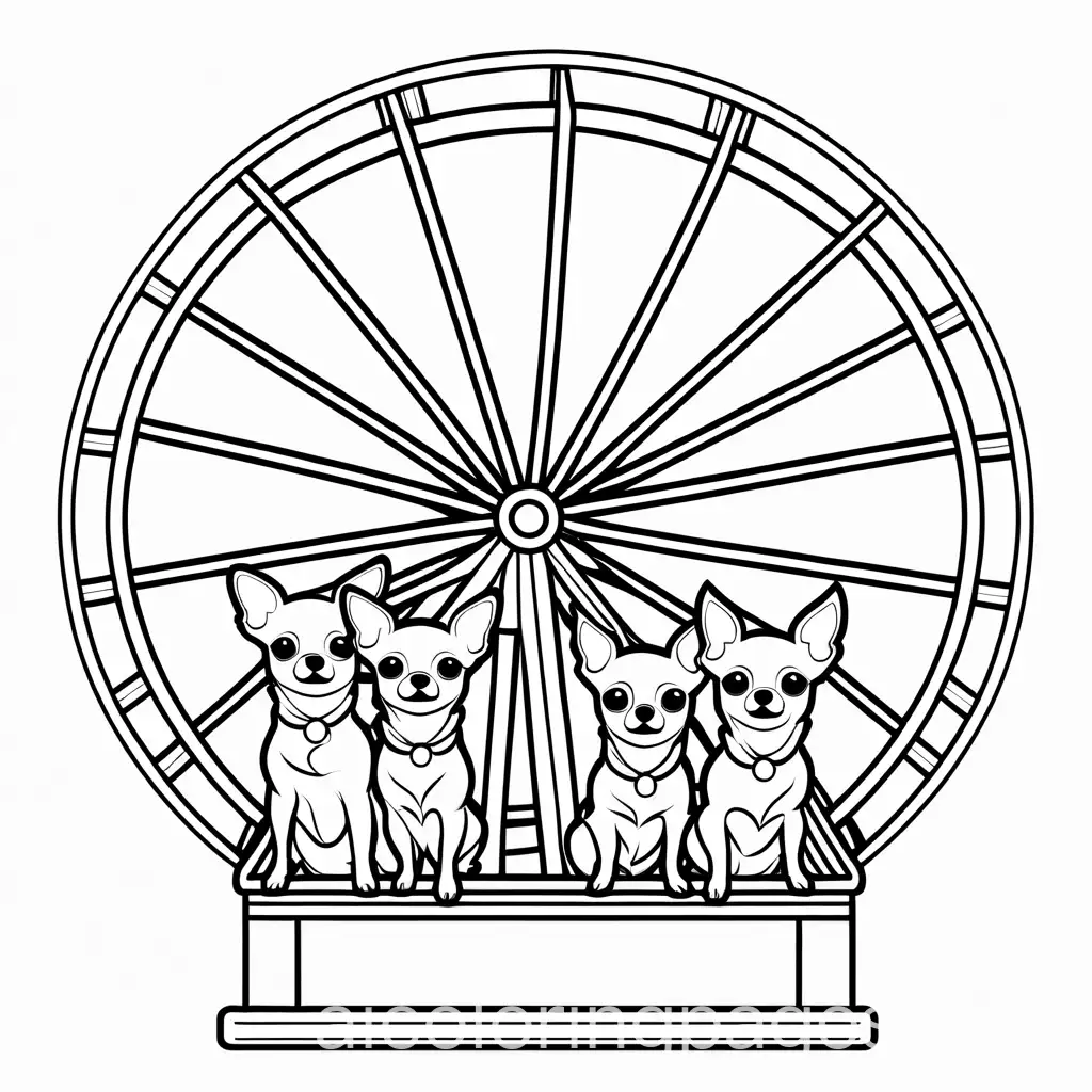 Charming-Coloring-Page-of-5-Happy-Chihuahuas-on-a-Ferris-Wheel