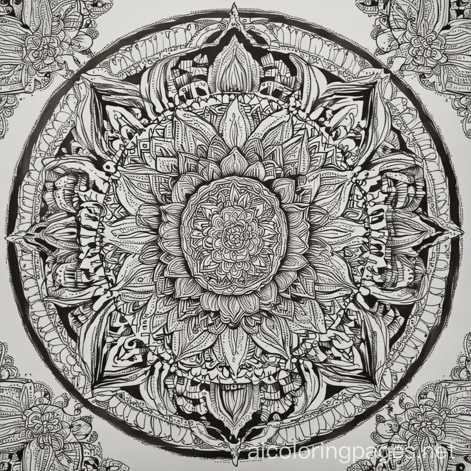 Intricate-BlackandWhite-Mandala-Design-for-Coloring-Book