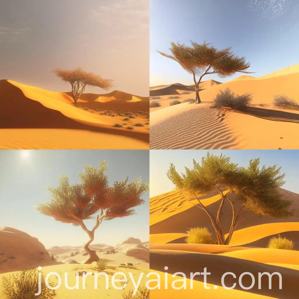 Hyper-Realistic-Golden-Tree-in-Desert-Landscape