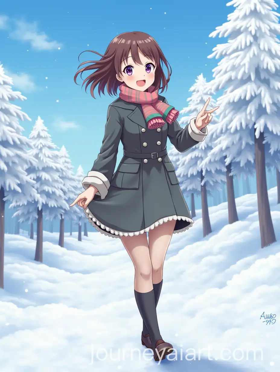 Brunette-Anime-Girl-in-a-Winter-Wonderland